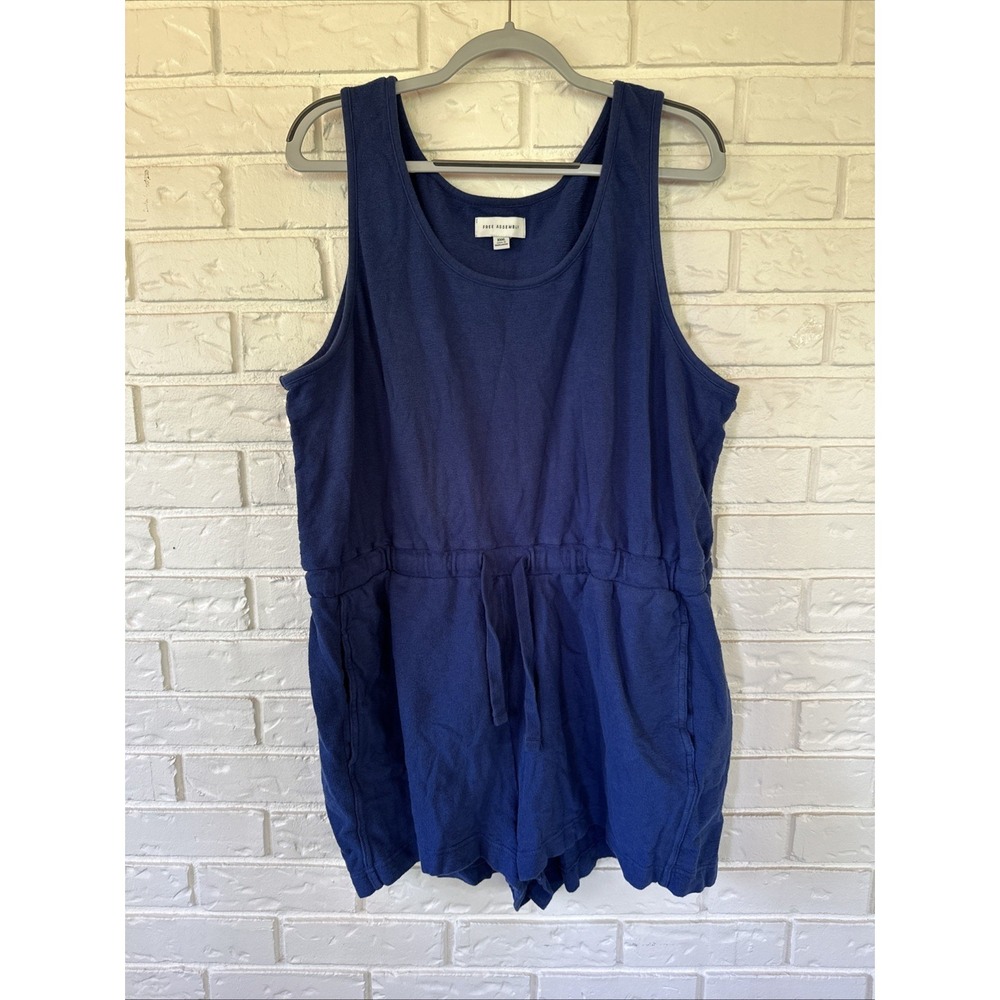 Free Assembly Women's 3XL Navy Blue Romper with Pockets